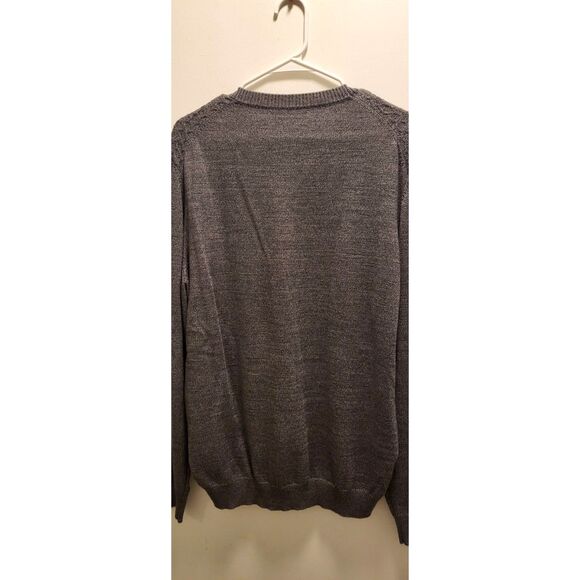 Joseph Abboud Men's Sweater 2XL Gray V Neck Cable Preppy - Picture 3 of 4